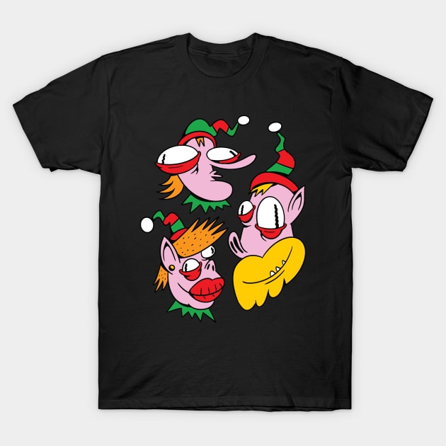 Three Crazy Elves T-Shirt by Imaginariux